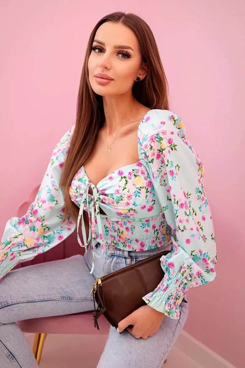 Moteriška mėtinės spalvos palaidinė Doni