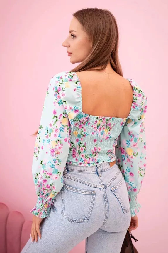 Moteriška mėtinės spalvos palaidinė Doni