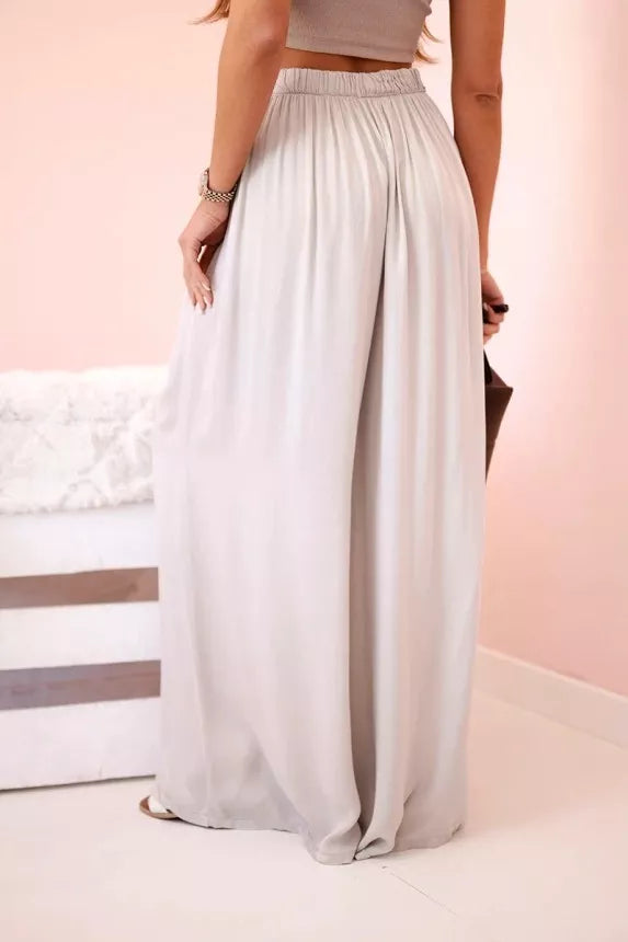 Moteriškos plačios rusvos spalvos kelnės Andi