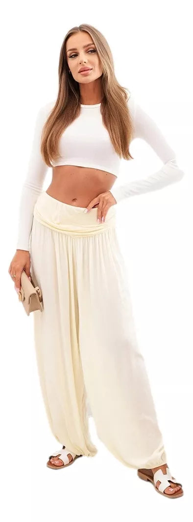 Moteriškos švisiai geltonos kelnės su klostėmis Prosa