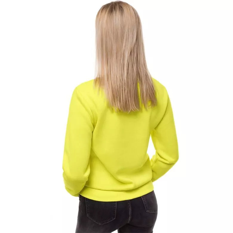 Geltonas moteriškas džemperis be gobtuvo No drama Llama