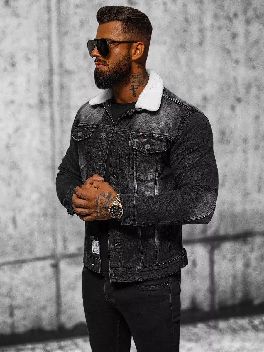 Džinsinis švarkas juodas Gober