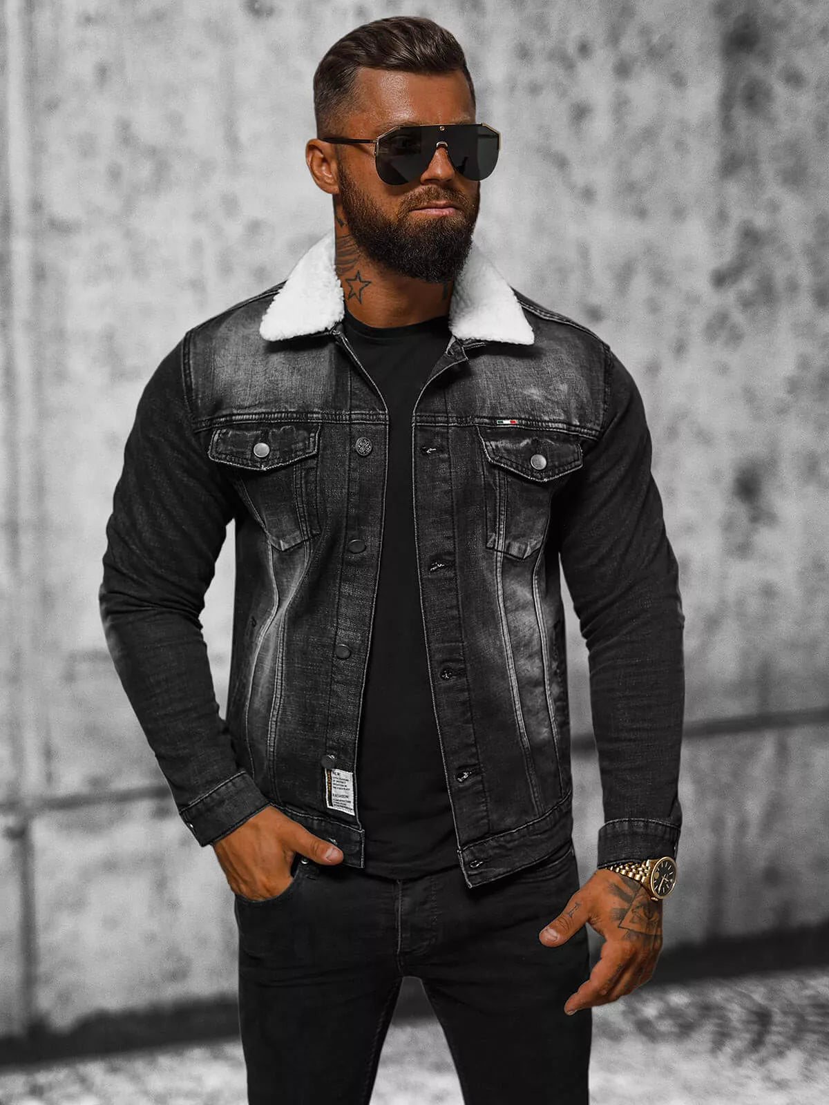 Džinsinis švarkas juodas Gober