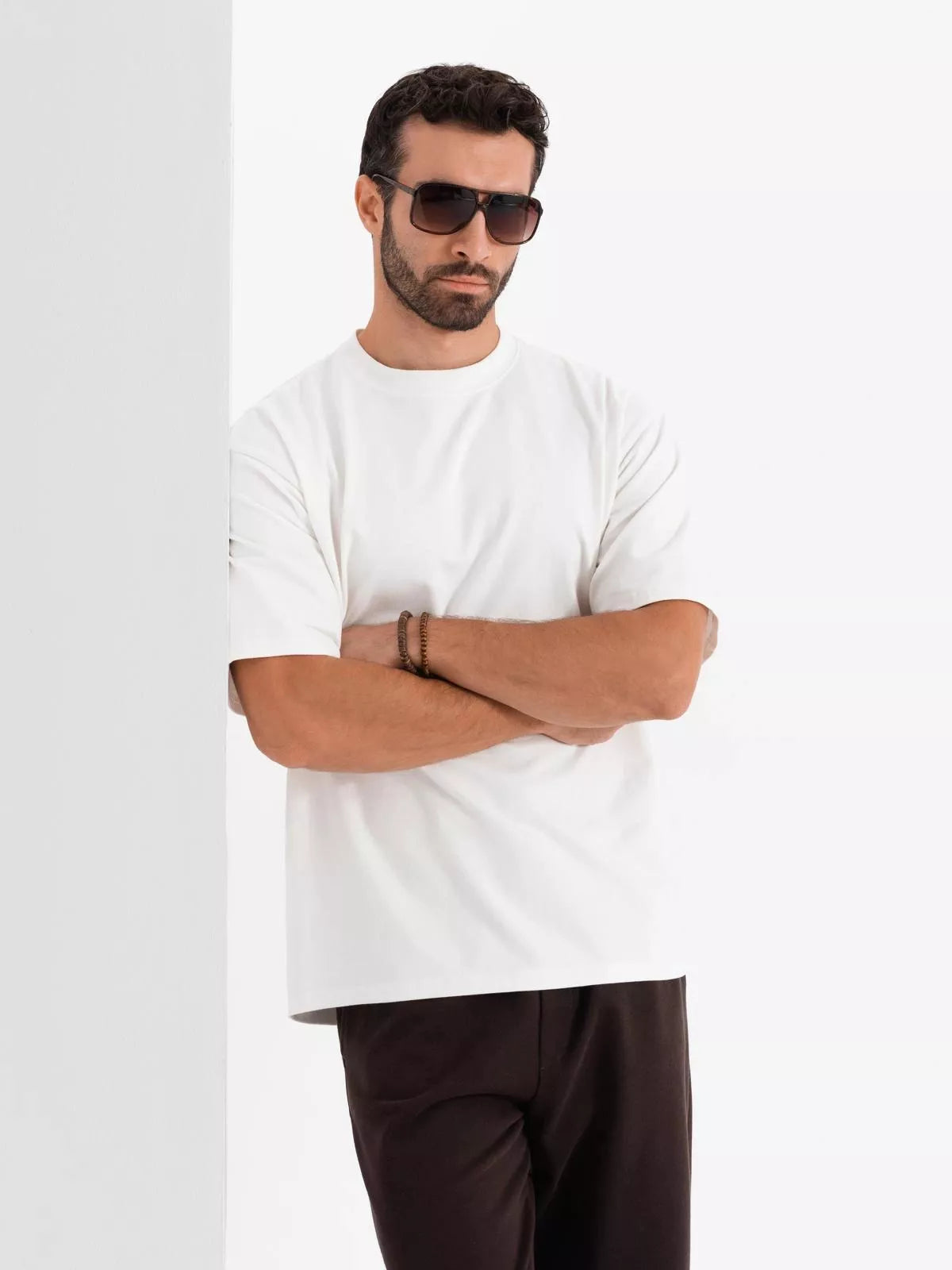 Vyriški baltos spalvos marškinėliai Doman