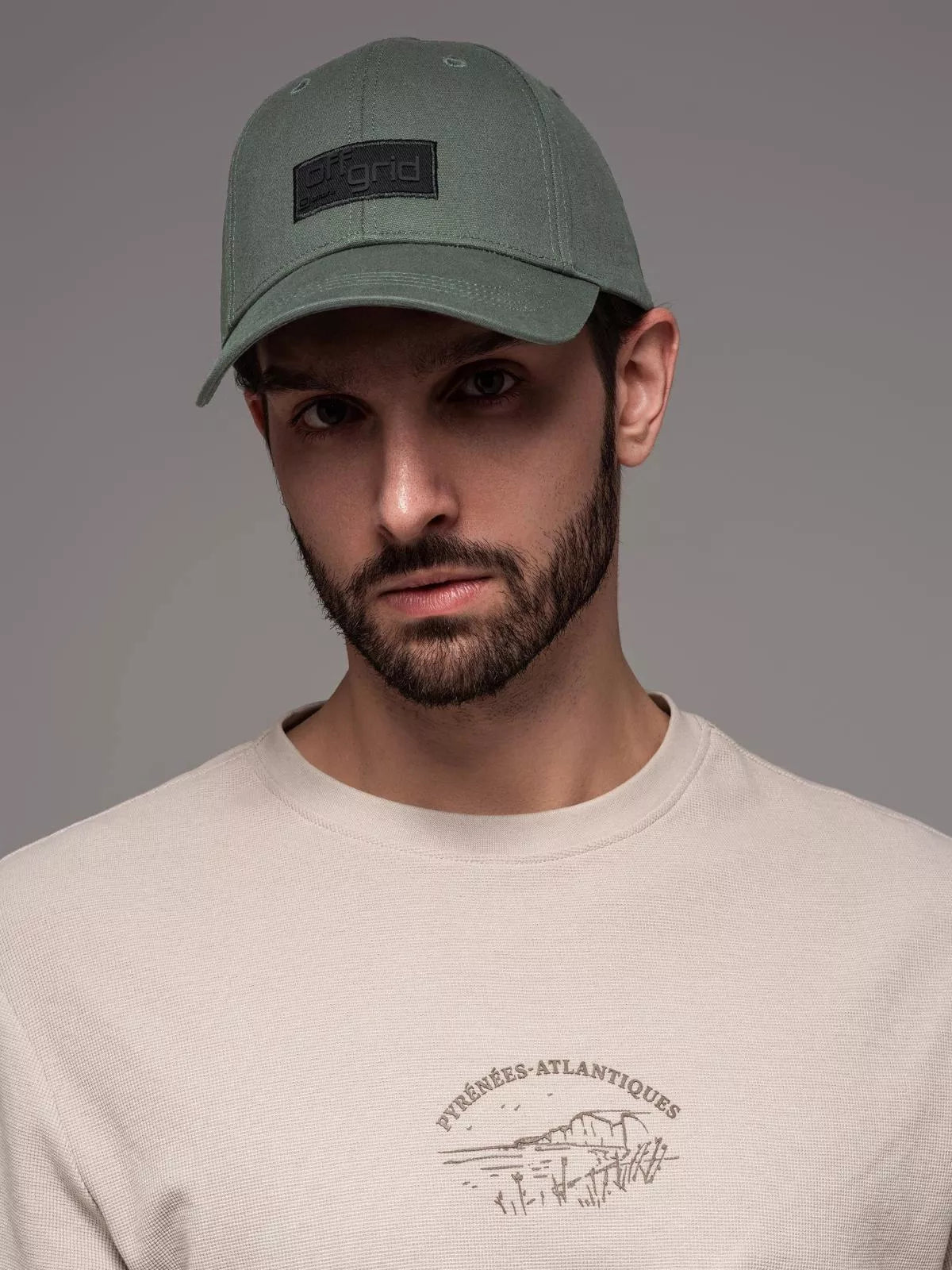 Unisex žalia kepurė Grid