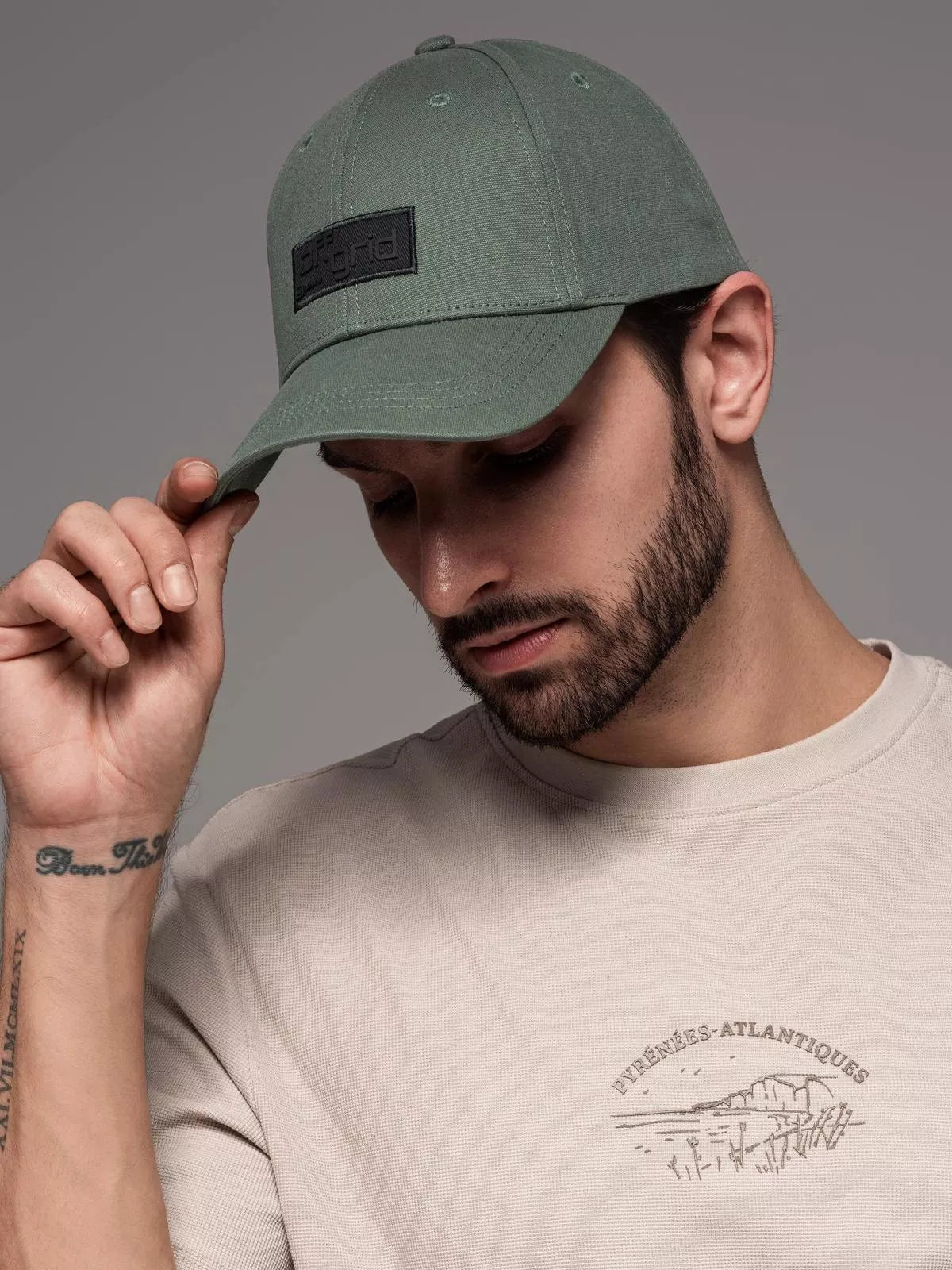 Unisex žalia kepurė Grid