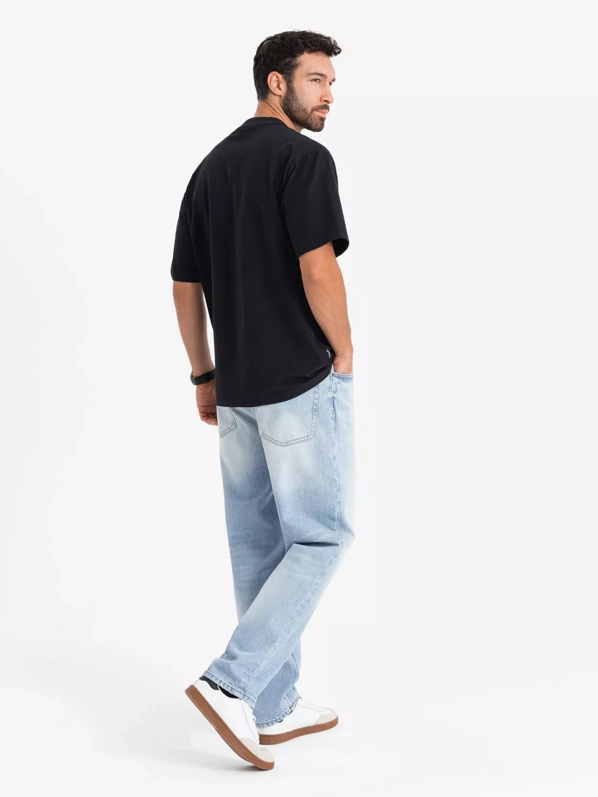 Vyriški juodos spalvos marškinėliai Doman