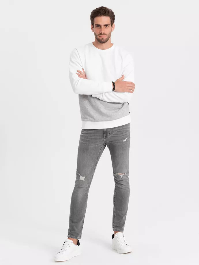 Vyriškas baltos/pilkos spalvos džemperis Tomson