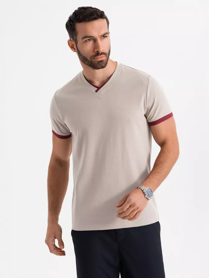 Vyriški rusvos spalvos marškinėliai Brak