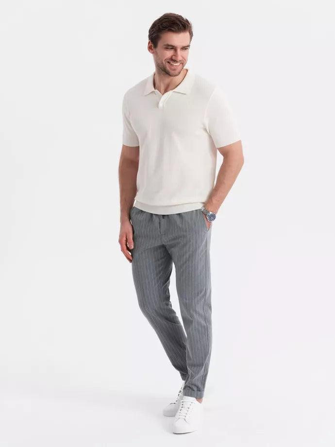 Vyriški baltos spalvos polo marškinėliai Swing