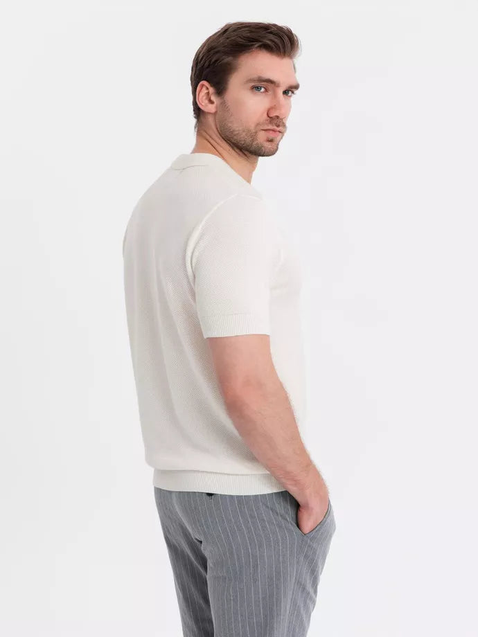 Vyriški baltos spalvos polo marškinėliai Swing