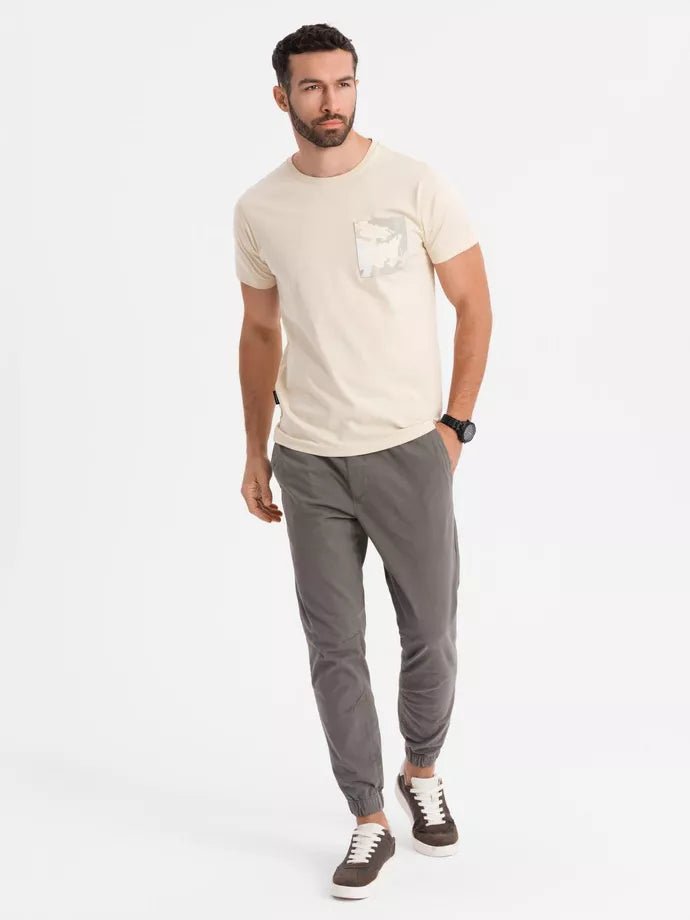 Vyriški rusvos spalvos marškinėliai Brave