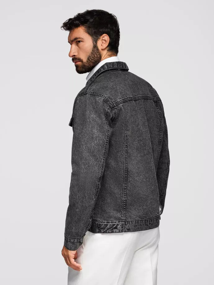 Vyriška juoda džinsinė striukė Auger