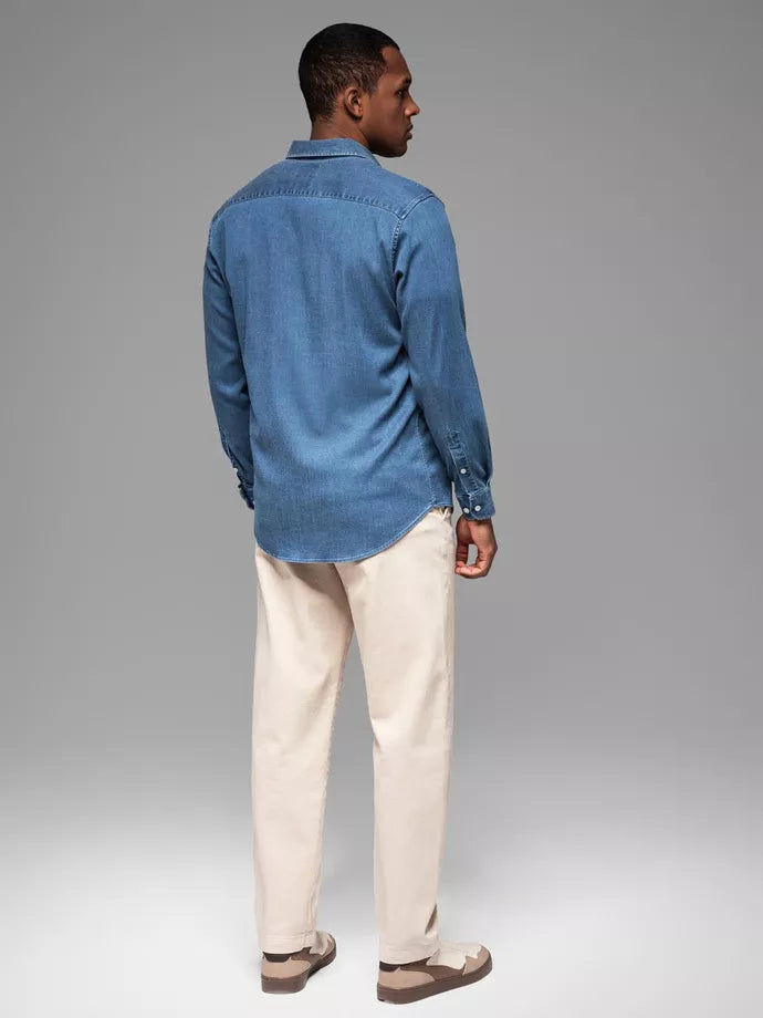 Vyriški džinsiniai mėlyni marškiniai Mant