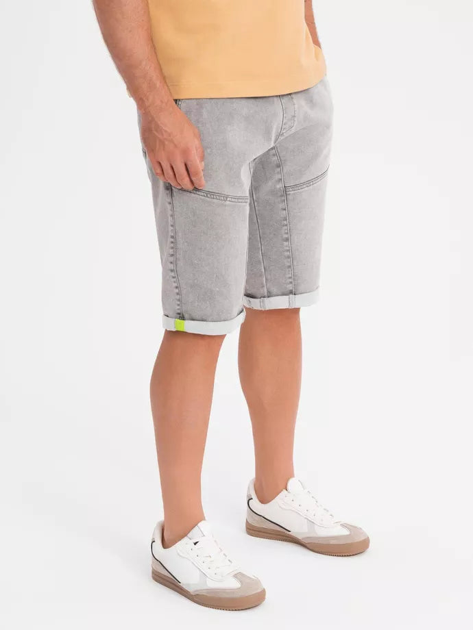 Vyriški pilki džinsiniai šortai Makal