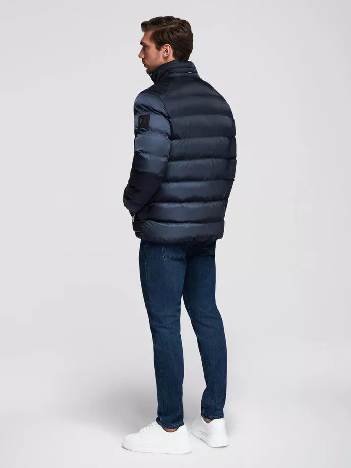 Vyriška dygsniuota tamsiai mėlyna striukė Wudi