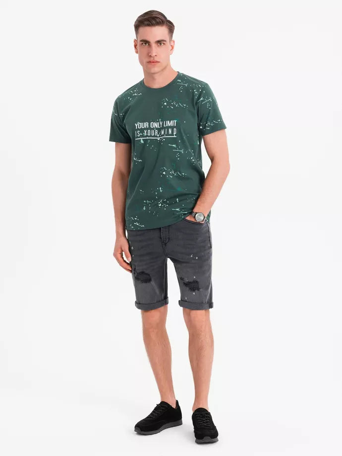 Vyriški tamsiai pilki džinsiai šortai Braco