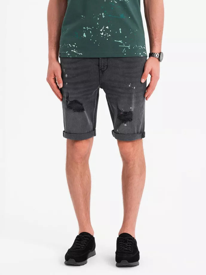 Vyriški tamsiai pilki džinsiai šortai Braco