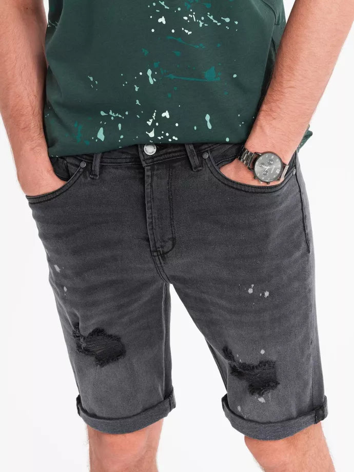 Vyriški tamsiai pilki džinsiai šortai Braco