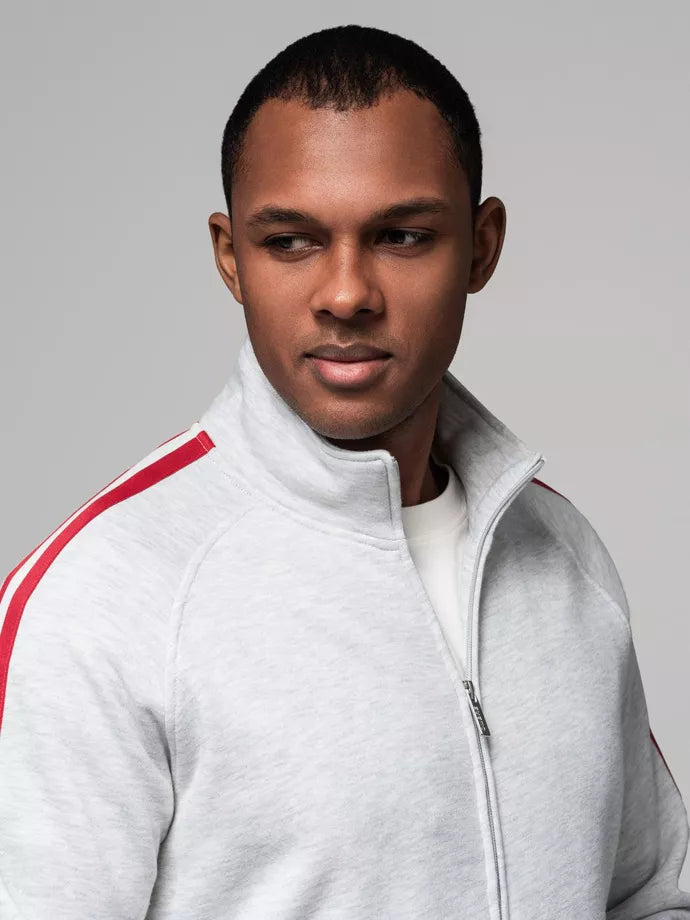 Vyriškas pilkos spalvos megztinis aukštu kaklu Olin