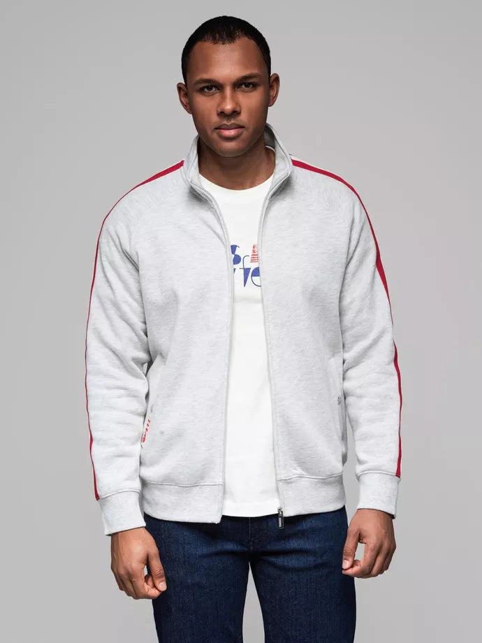 Vyriškas pilkos spalvos megztinis aukštu kaklu Olin