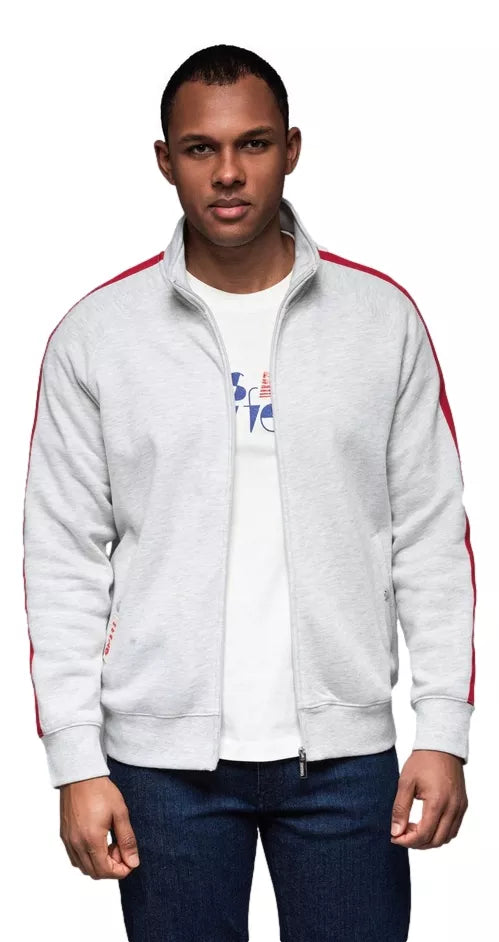 Vyriškas pilkos spalvos megztinis aukštu kaklu Olin