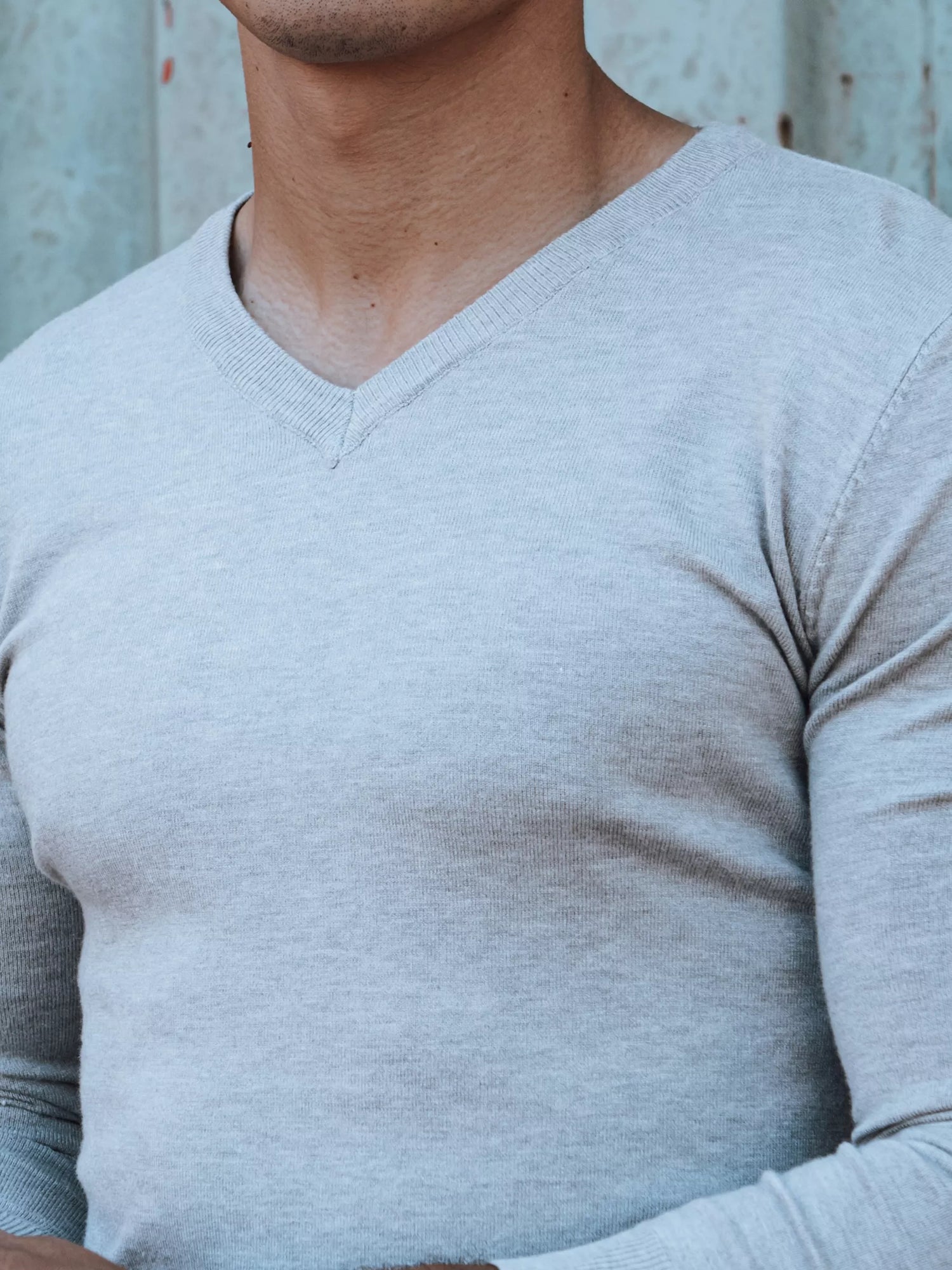 Šviesiai pilkas vyriškas megztinis Henri