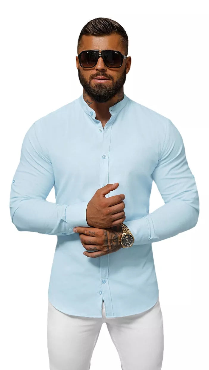 Šviesiai mėlyni marškiniai Muno