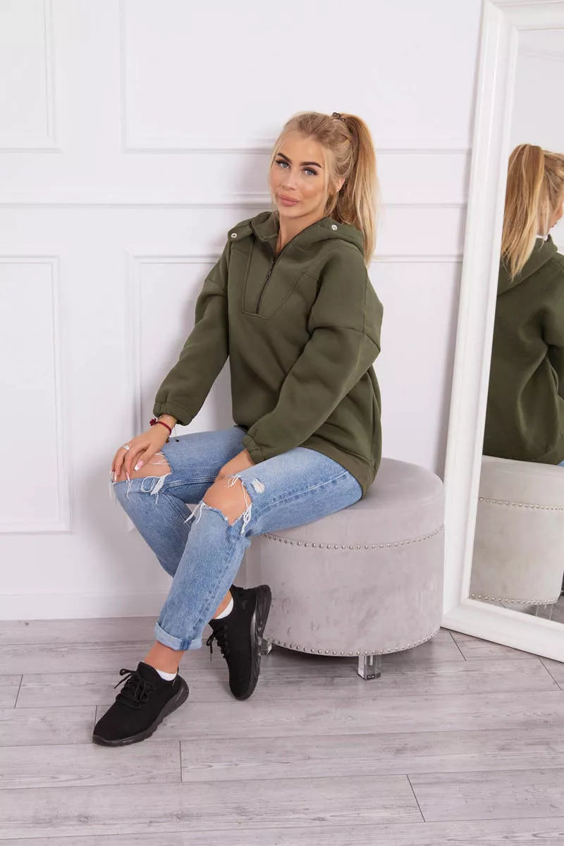 Chaki spalvos džemperis moterims Kesi