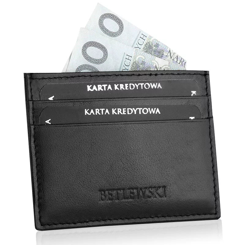 BETLEWSKI® odinis kreditinės kortelės dėklas (juodas)
