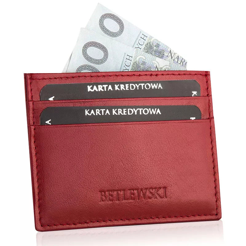 BETLEWSKI® odinis kreditinės kortelės dėklas (raudonas)