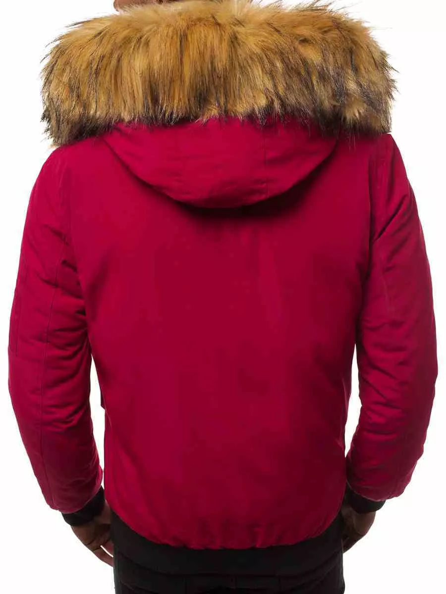 Bomber stiliaus žieminė bordo vyriška striukė Lemor