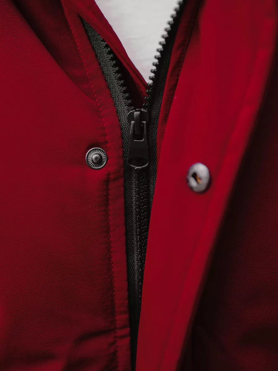 Bomber stiliaus žieminė bordo vyriška striukė Lemor