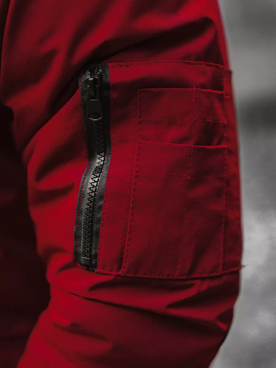 Bomber stiliaus žieminė bordo vyriška striukė Lemor