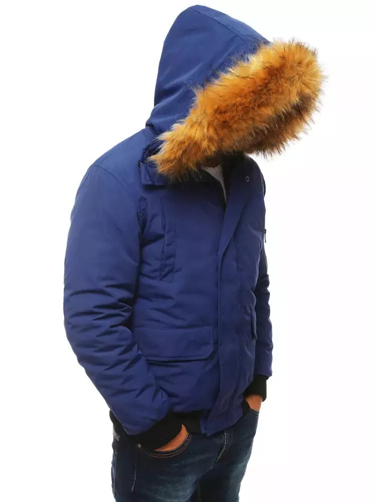 Bomber stiliaus žieminė tamsiai mėlyna vyriška striukė Lemor