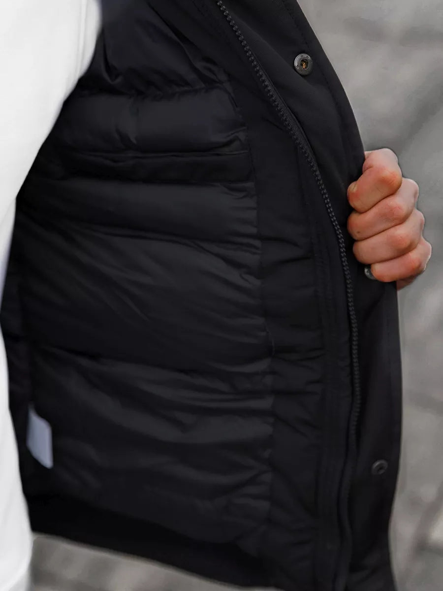 Bomber stiliaus žieminė juoda vyriška striukė Lemor