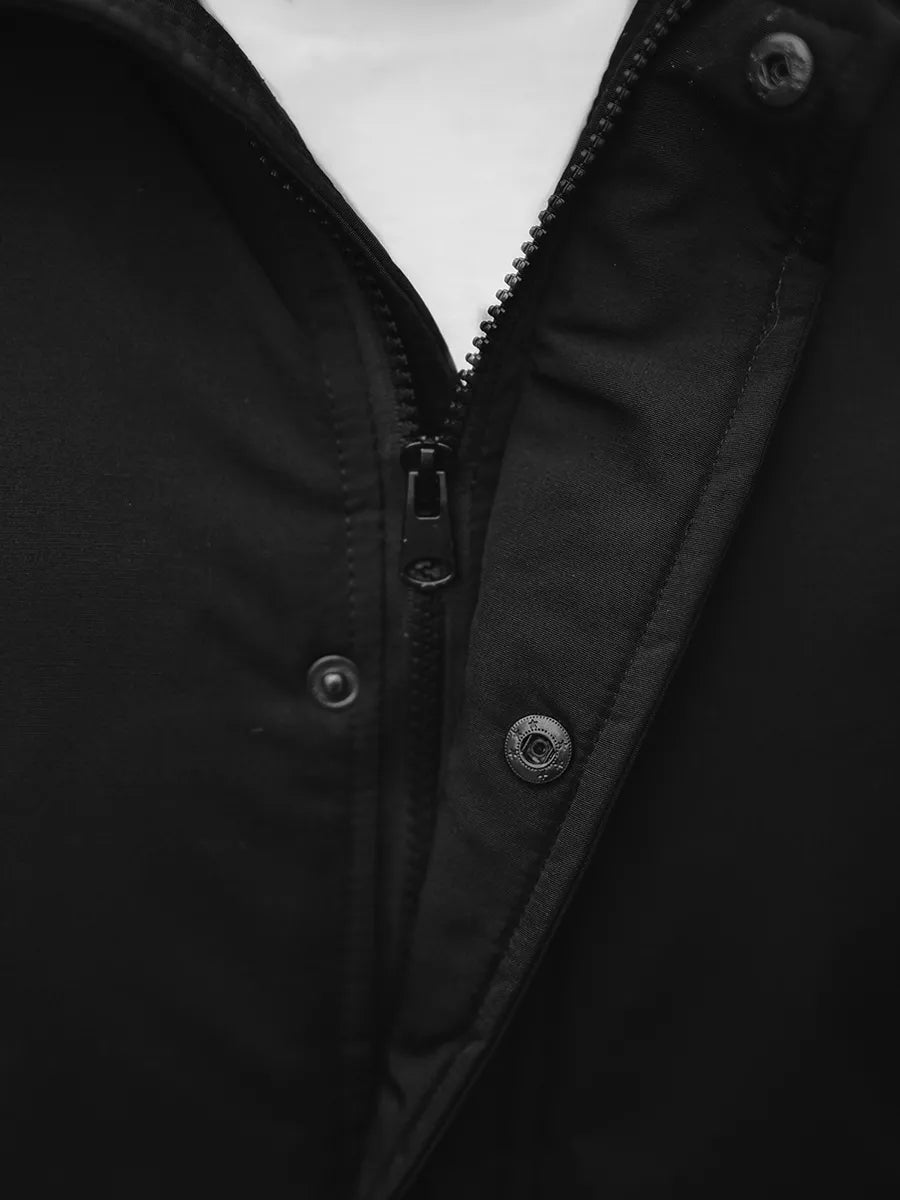 Bomber stiliaus žieminė juoda vyriška striukė Lemor