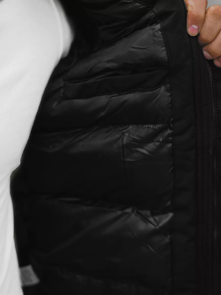 Bomber stiliaus žieminė juoda vyriška striukė Lemor