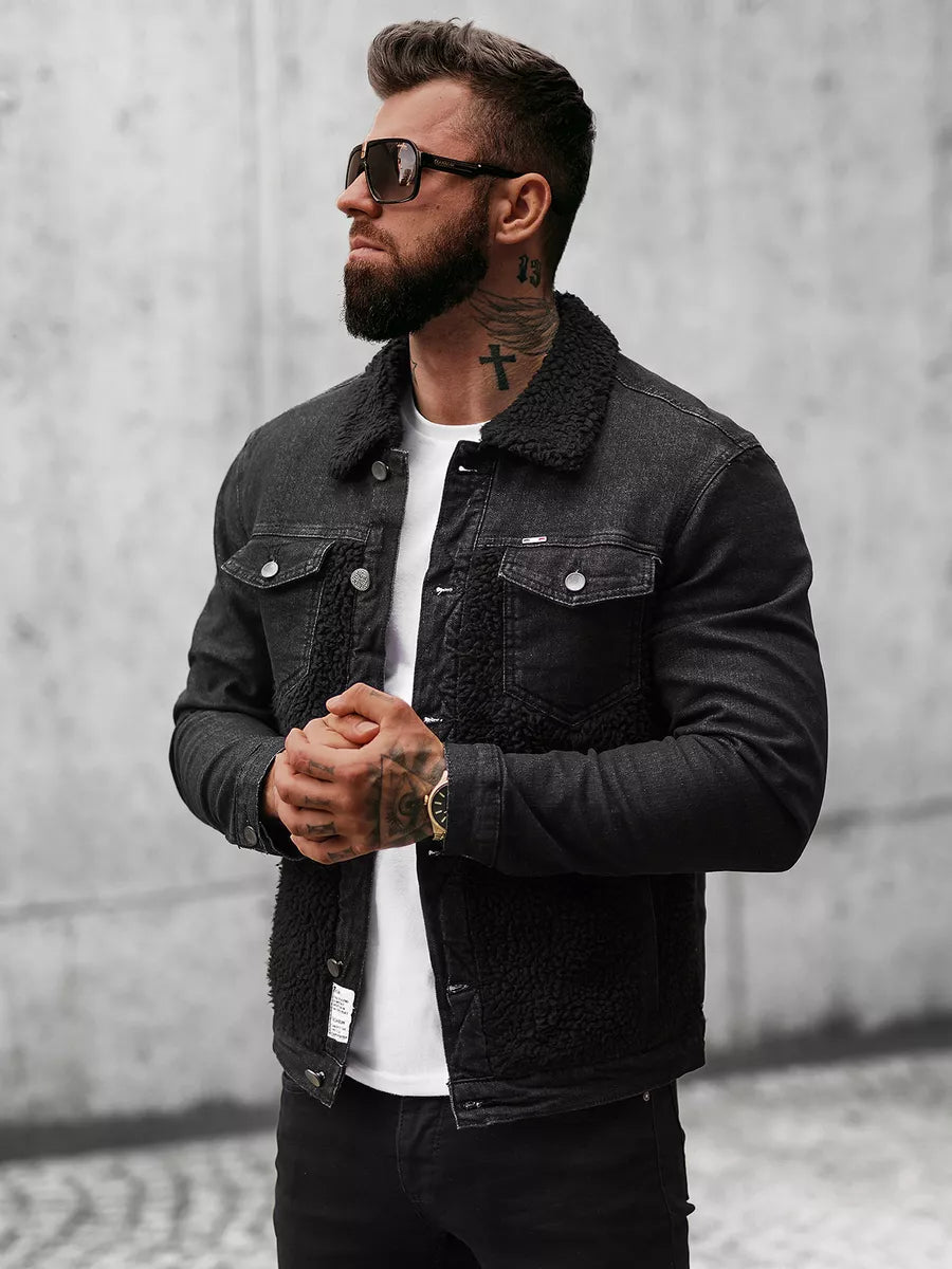 Juodos spalvos džinsinė striukė Biok