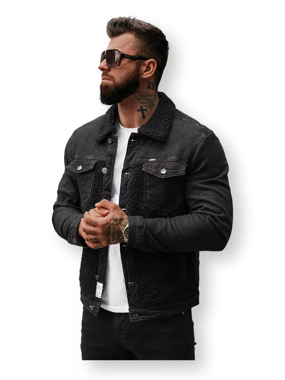 Juodos spalvos džinsinė striukė Biok