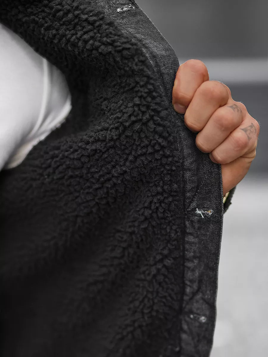 Juodos spalvos džinsinė striukė Biok