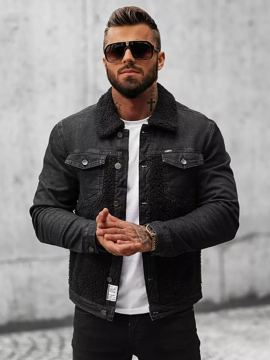 Juodos spalvos džinsinė striukė Biok