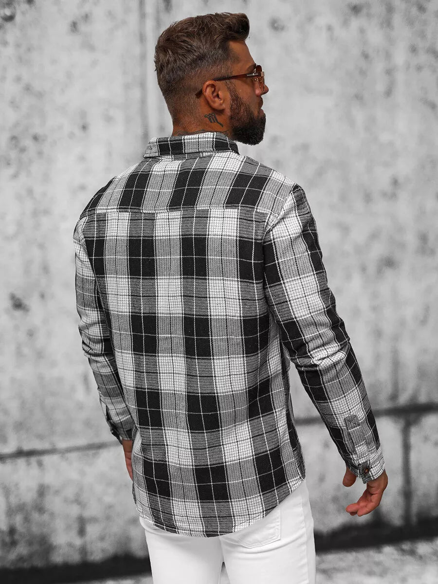 Juodi flaneliniai marškiniai Nater