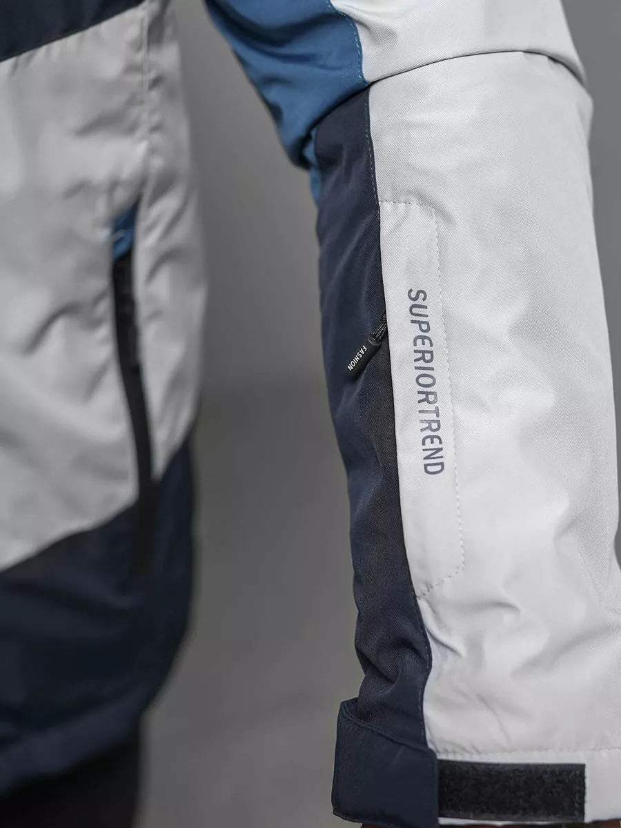 Pilka - tamsiai mėlyna striukė Reker