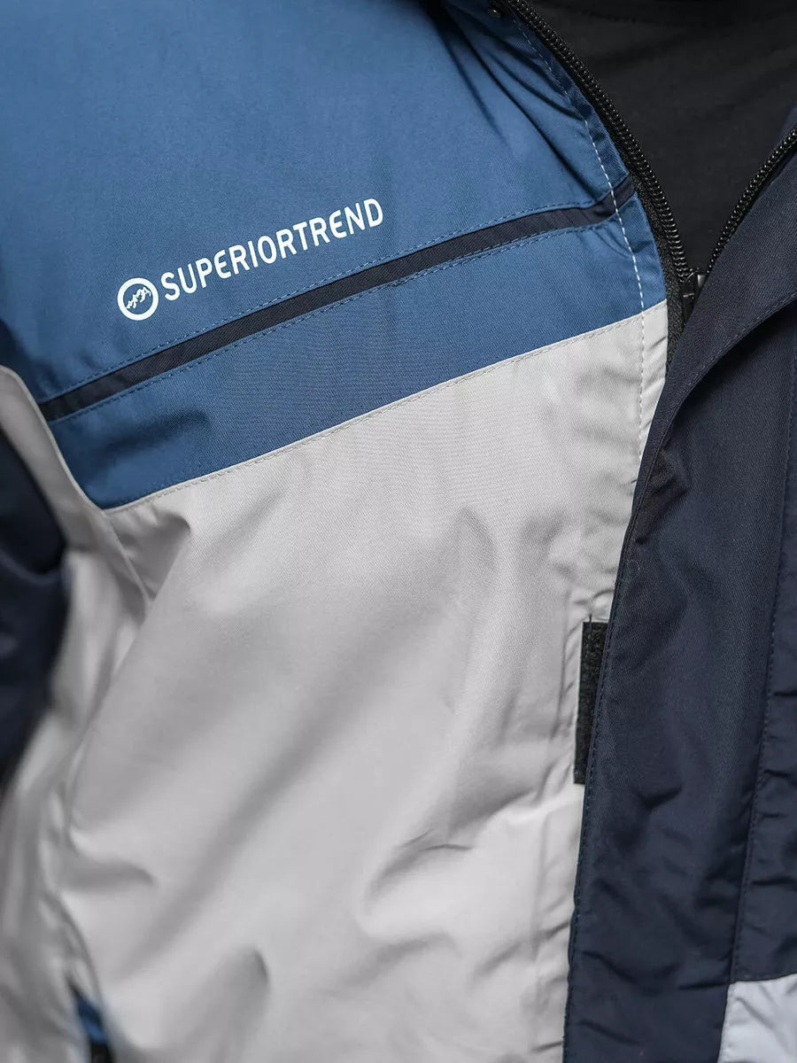 Pilka - tamsiai mėlyna striukė Reker