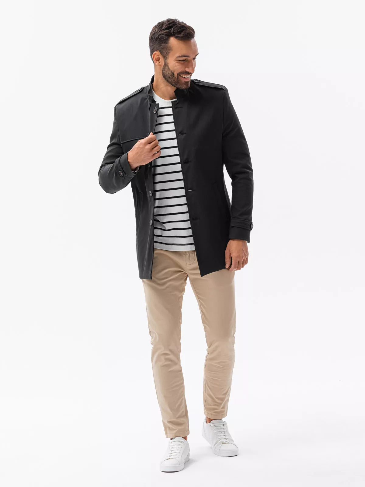 Vyriška juodos spalvos paltas Dala