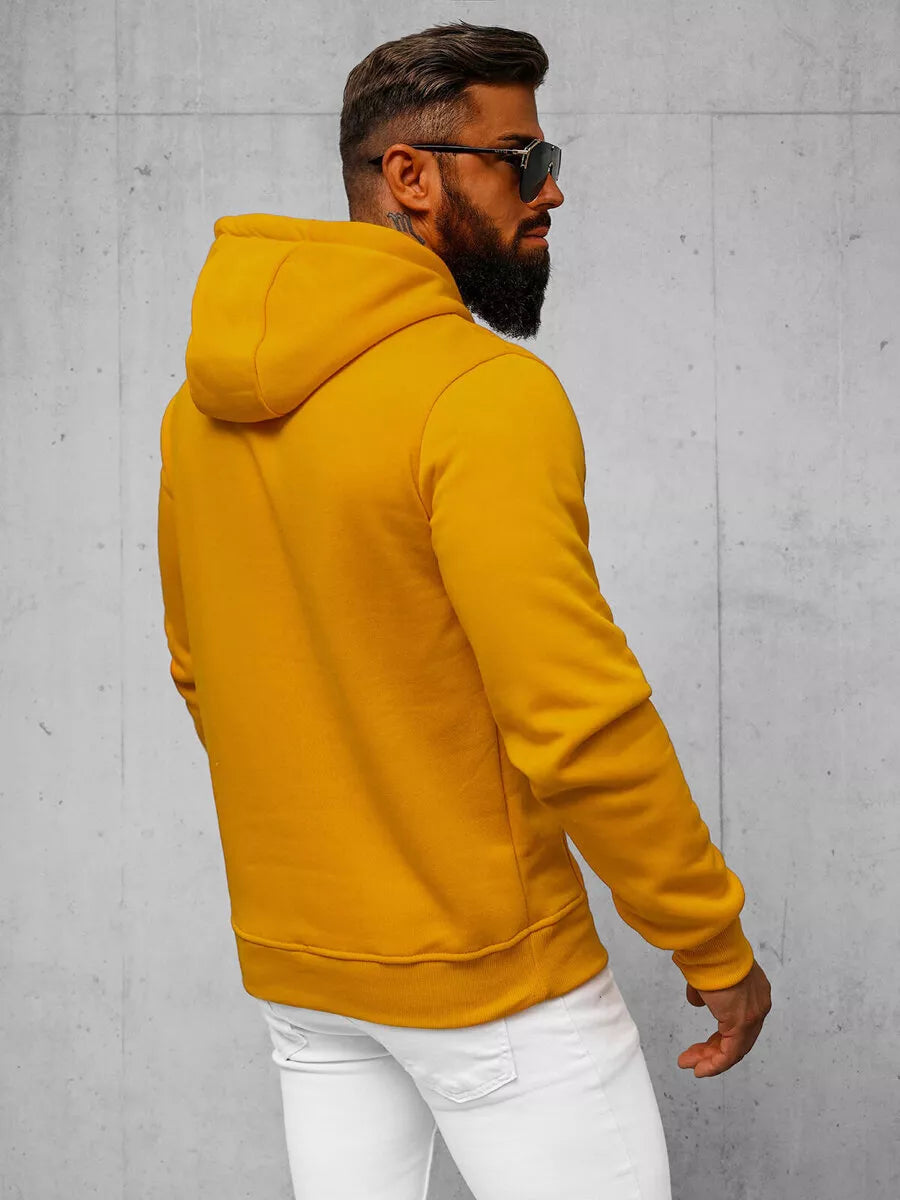 Karamelinės spalvos vyriškas džemperis su gobtuvu Buvoli