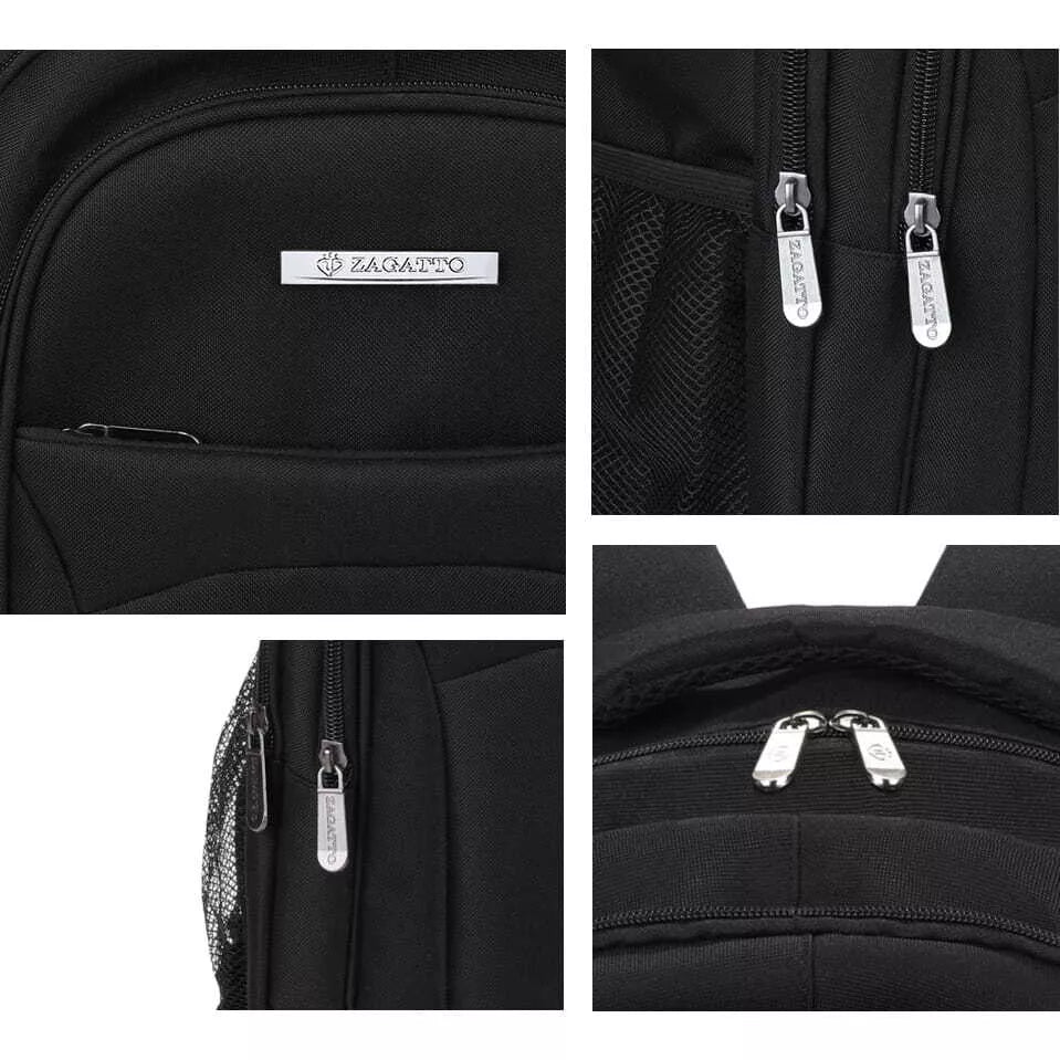 Juoda kuprinė su kvėpuojančiais nugaros ir pečių dirželiais Luter