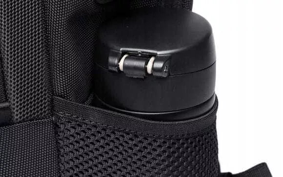 Juoda kuprinė su kvėpuojančiais nugaros ir pečių dirželiais Luter