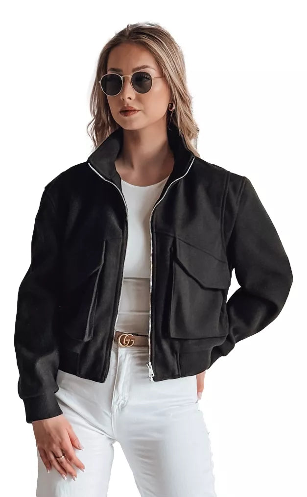 Juoda moteriška oversize bomber striukė Milina
